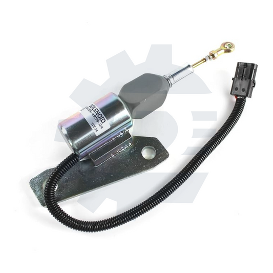 24V fuel shut off stop solenoid valve 3991625 SA-4959-24 3358076 5267132, compatible with Hyundai R200-5, R225-7, R335-7 excavators and Cummins 6BT 5.9 engines