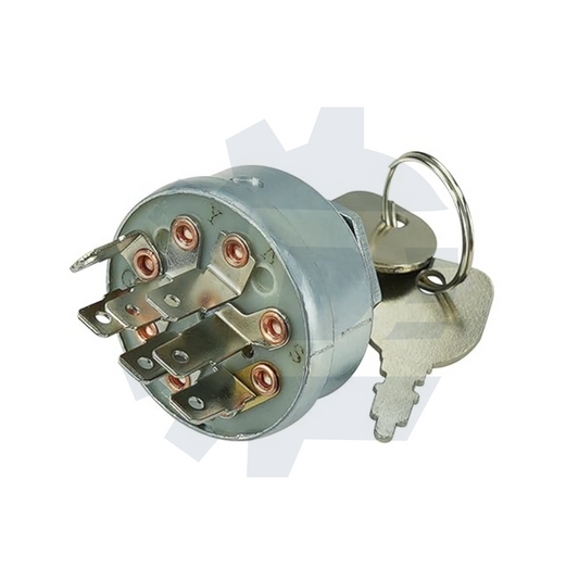 7-terminal 4-position ignition starter switch with 2 keys 725-1717 for Craftsman Husqvarna Poulan riding mowers, replaces 430-674 532140301