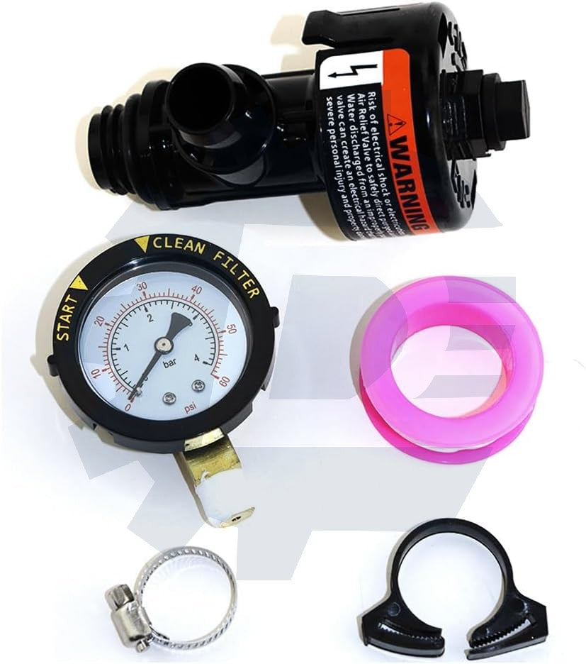 98209800 Manual Air Relief Valve Assembly with Pool Filter Pressure Gauge compatible with Pentair Pool and Spa Filter FNS, Clean and Clear, Quad DE, SMBW 2000 4000 Series