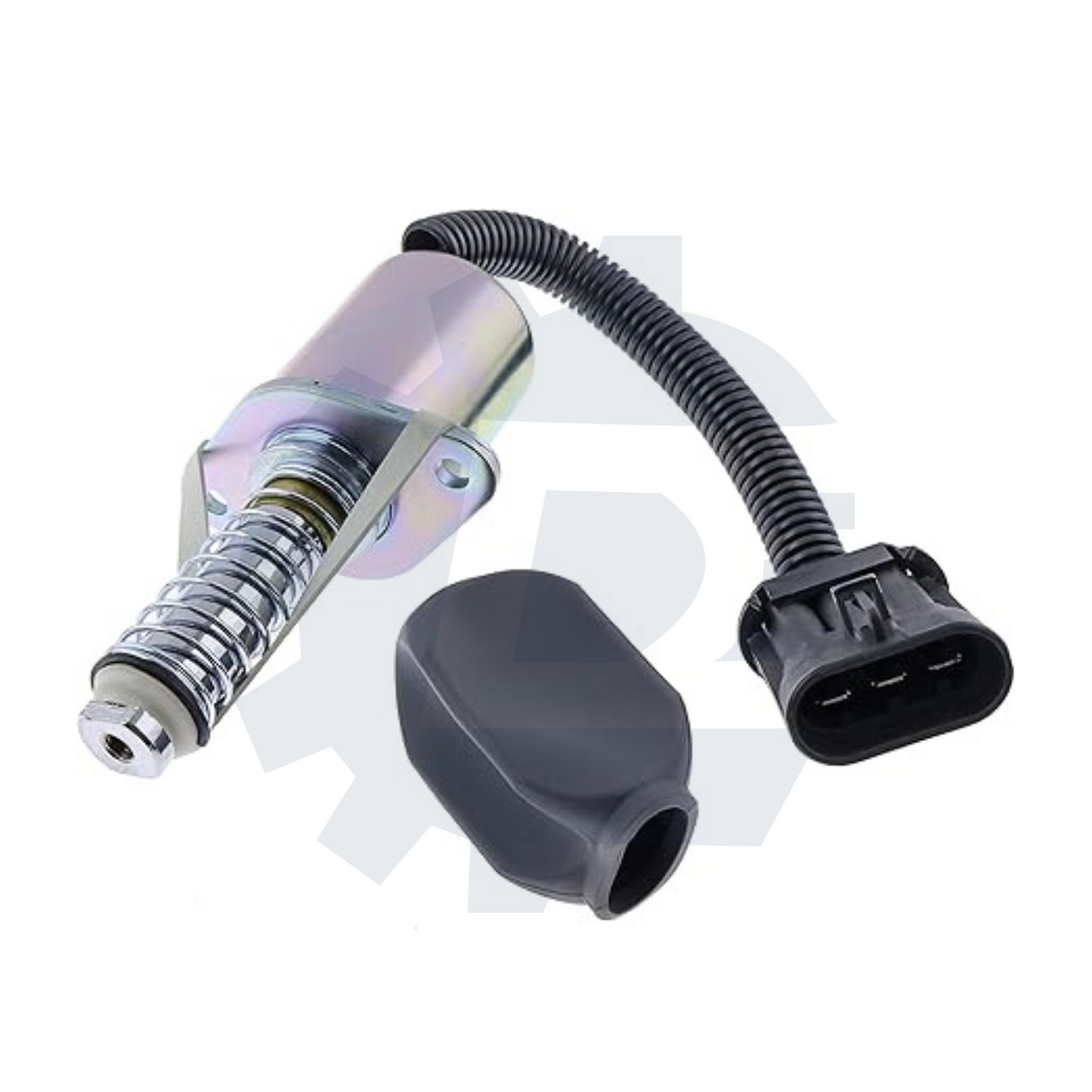 Bobcat fuel shut off solenoid part #6681513. Fits a wide range of Bobcat skid-steer loaders and compact track loaders including S100, S130, S150, S160, S175, S185, S205, S220, S250, S300, S450, S510, S530, S550, S570, S590, S595, S630, S650, S740, S750, S770, 450, 453, 463, 553, 653, 751, 753, 763, 773, 853, 863, 873, 883, and 953 models.