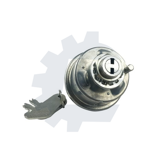 Caterpillar ignition switch with key part #7N-0718 for tractor scraper models 611, 613, 615, 621, 623, 627, 631, 633, 637, 639, 641, 651, 657, and 666B