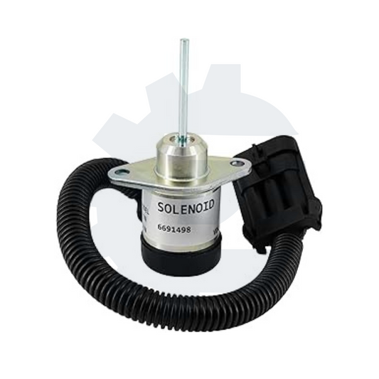 6691498 fuel shut off solenoid 1503ES-12A5UC4S 6691313 1G925-60011 compatible with Bobcat skid steer 425 428 430 435 325 328 329 and Bobcat excavator S205 S510 S530 S130 S150 S160 S175 12VDC