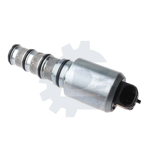 John Deere 12V solenoid valve part #AL158332, also compatible with #17616-6857. Fits John Deere tractor models 5080R, 5090R, 5100R, 6100, 6200, 6300, 6405, 6506, 6605, 6800, 7130, 7230, SE6010, and SE6320