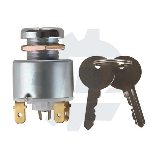 Waterproof 3-position 5-terminal ignition key starter switch with 2 keys 31973K4183 for tractors, trailers, diggers, and agricultural equipment