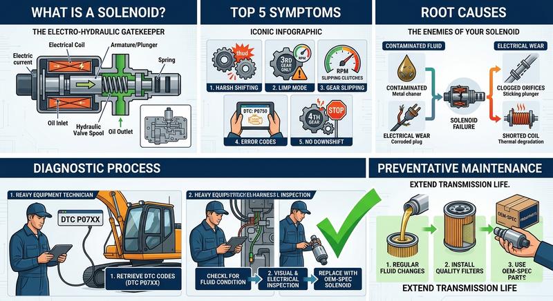 Heavy Equipment Diagnostics: 5 Signs of a Failing Transmission Solenoid