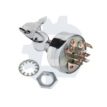 6-terminal 3-position ignition switch for Exmark Lazer Z and Toro Z Master mowers with 60" 72" decks, replaces 103-0206 104-2541 109-4736