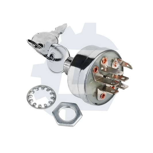 6-terminal 3-position ignition switch for Exmark Lazer Z and Toro Z Master mowers with 60" 72" decks, replaces 103-0206 104-2541 109-4736