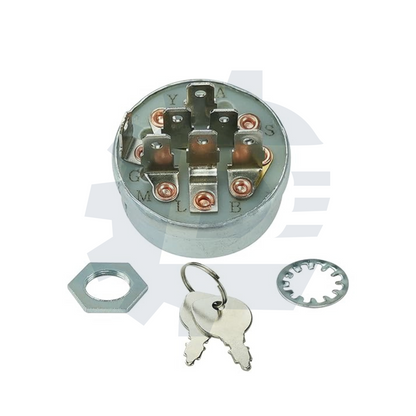 7-terminal 4-position ignition starter switch with 2 keys 725-1717 for Craftsman Husqvarna Poulan riding mowers, replaces 430-674 532140301
