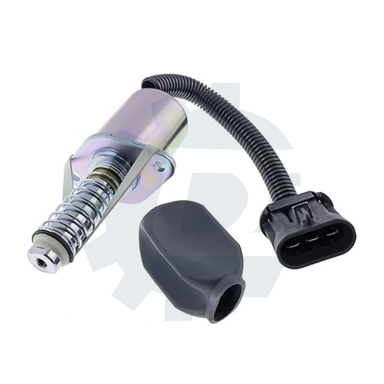 Bobcat fuel shut off solenoid part #6681513. Fits a wide range of Bobcat skid-steer loaders and compact track loaders including S100, S130, S150, S160, S175, S185, S205, S220, S250, S300, S450, S510, S530, S550, S570, S590, S595, S630, S650, S740, S750, S770, 450, 453, 463, 553, 653, 751, 753, 763, 773, 853, 863, 873, 883, and 953 models.
