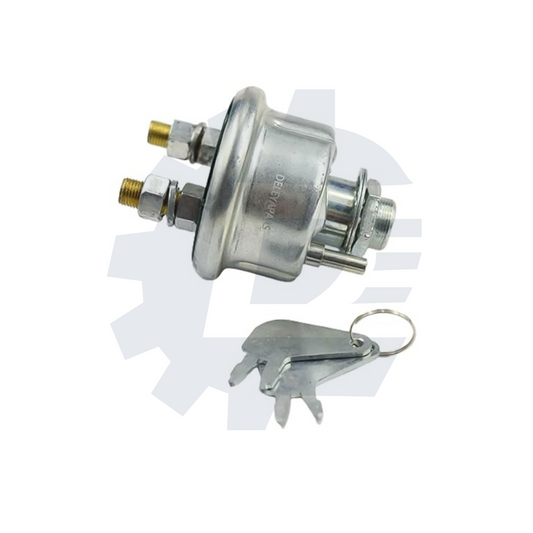 Caterpillar ignition switch with key part #7N-0718 for tractor scraper models 611, 613, 615, 621, 623, 627, 631, 633, 637, 639, 641, 651, 657, and 666B